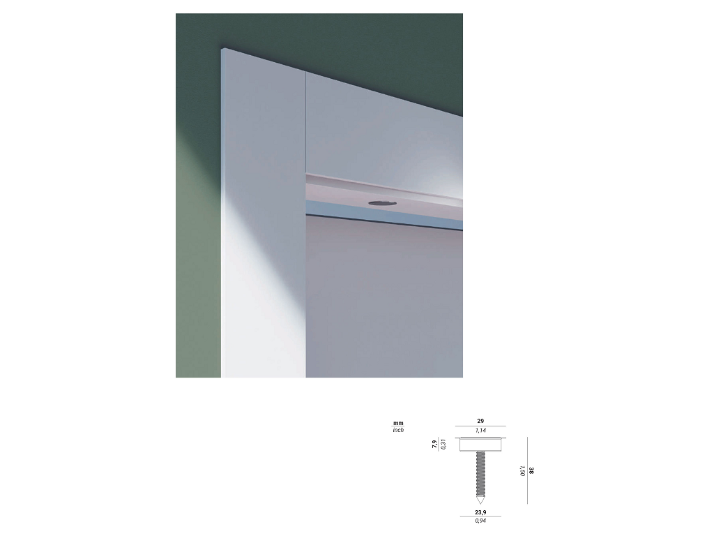 Ferma Porta in Posizione di chiusura Magnetico Incasso Stoppino Close 14-Cromo Satinato  |Verum Italy - immagine 2